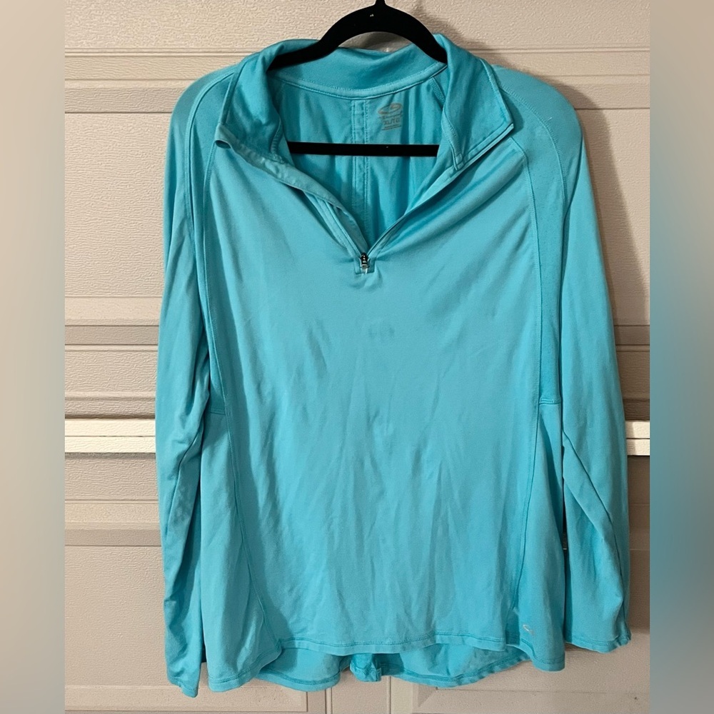 C9 by Champion Womens Sz XL 1/4 Zip Pullover Lightweight Jacket Light Blue